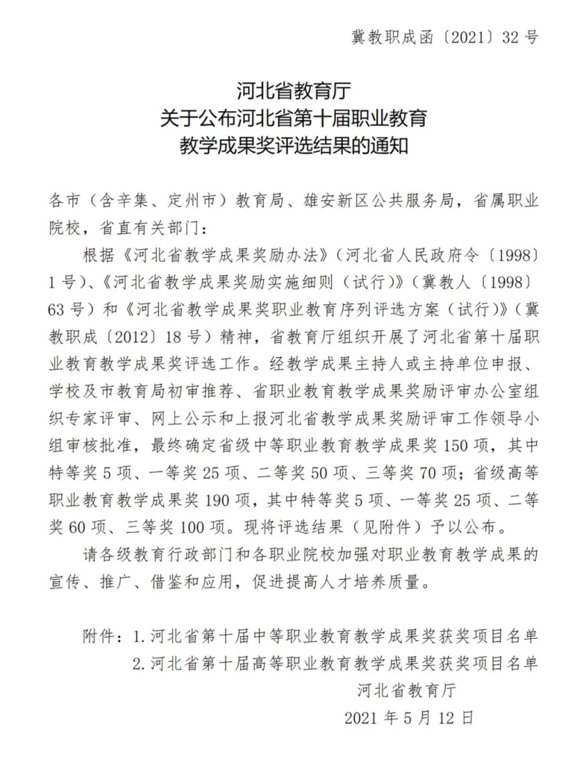 BEAT365官网土木工程系团队斩获省高等职业教育教学成果三等奖