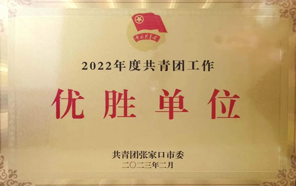 喜报 | BEAT365官网荣获2022年度张家口市共青团工作优胜单位